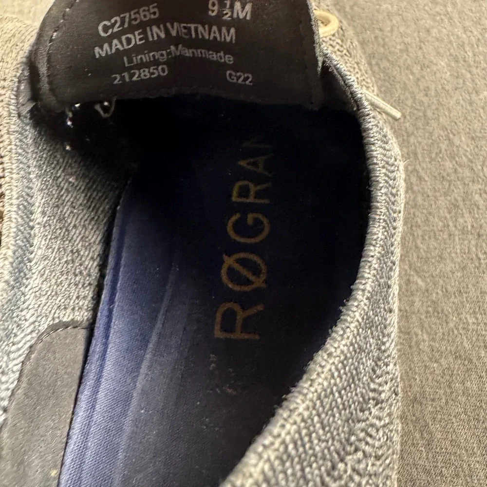 Cole‎ Haan ZEROGRAND Stitchlite Grey Knit Wingtip Oxford Shoes C27565 Mens 9.5 M